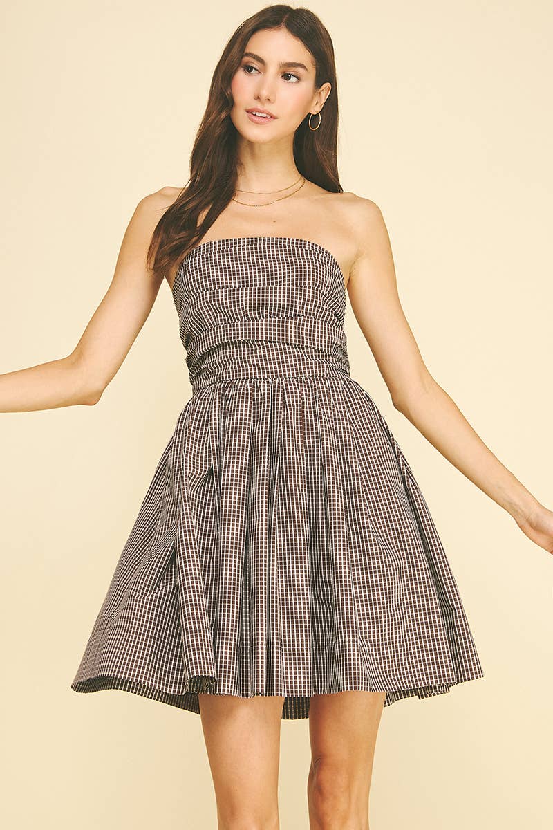 Kaitlyn Brown Strapless Mini Dress