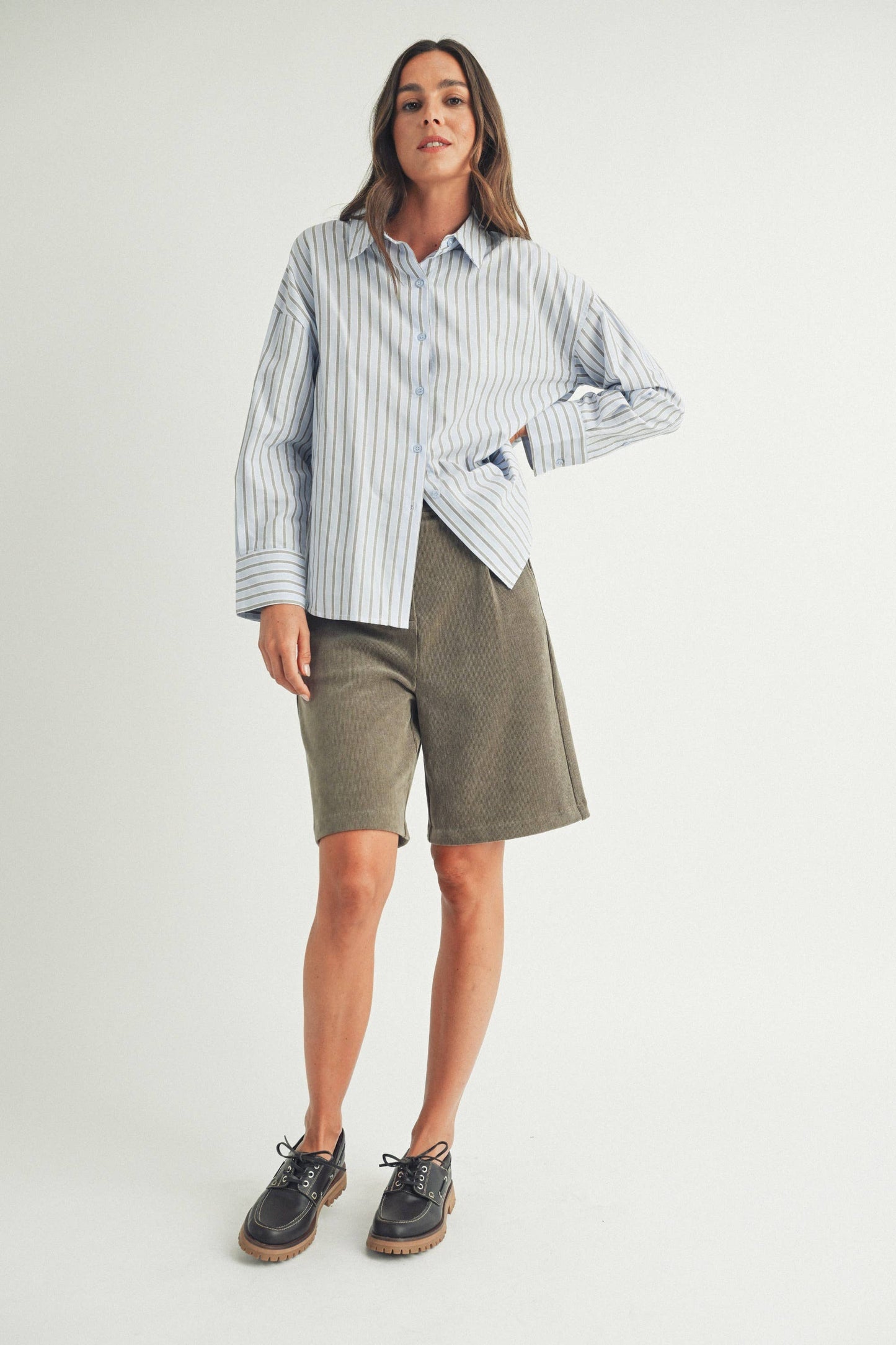 Striped Button-Up Shirt