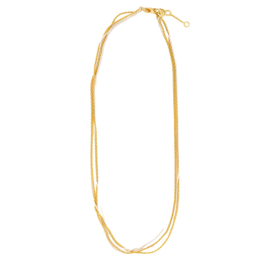 Ivy Mixed Metal Multi Layered Necklace - Brass & Silver - Ink + Alloy