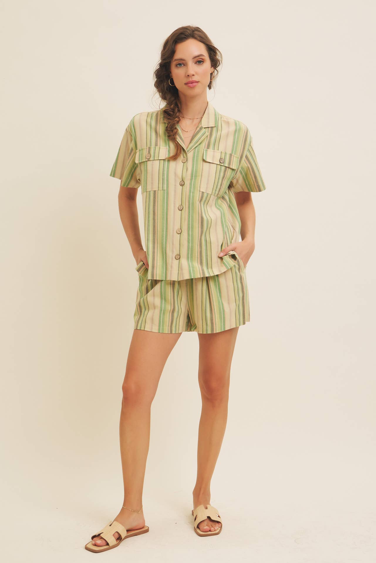Multicolor Stripe Button Down Shirt