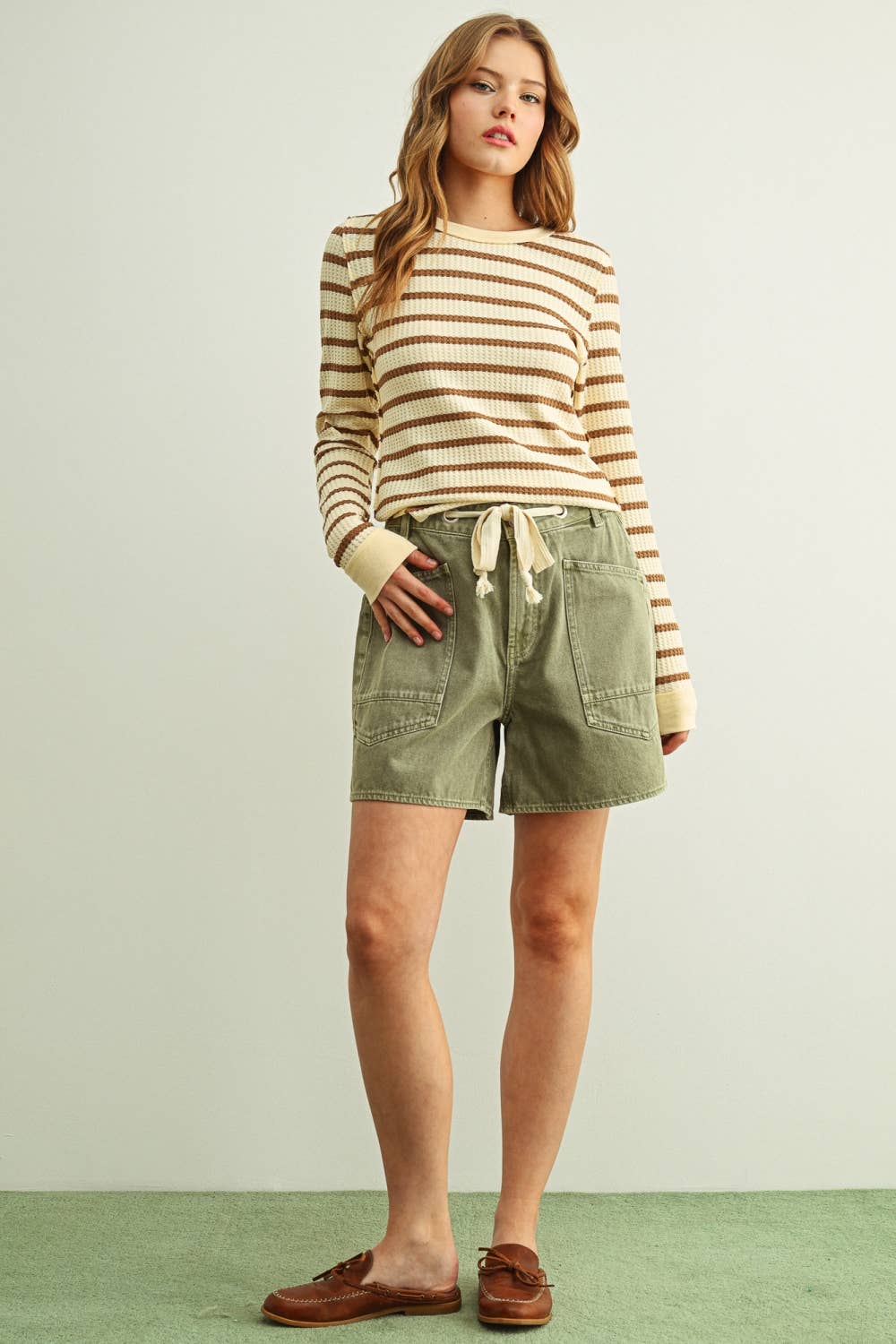 Front Pocket Belted Shorts