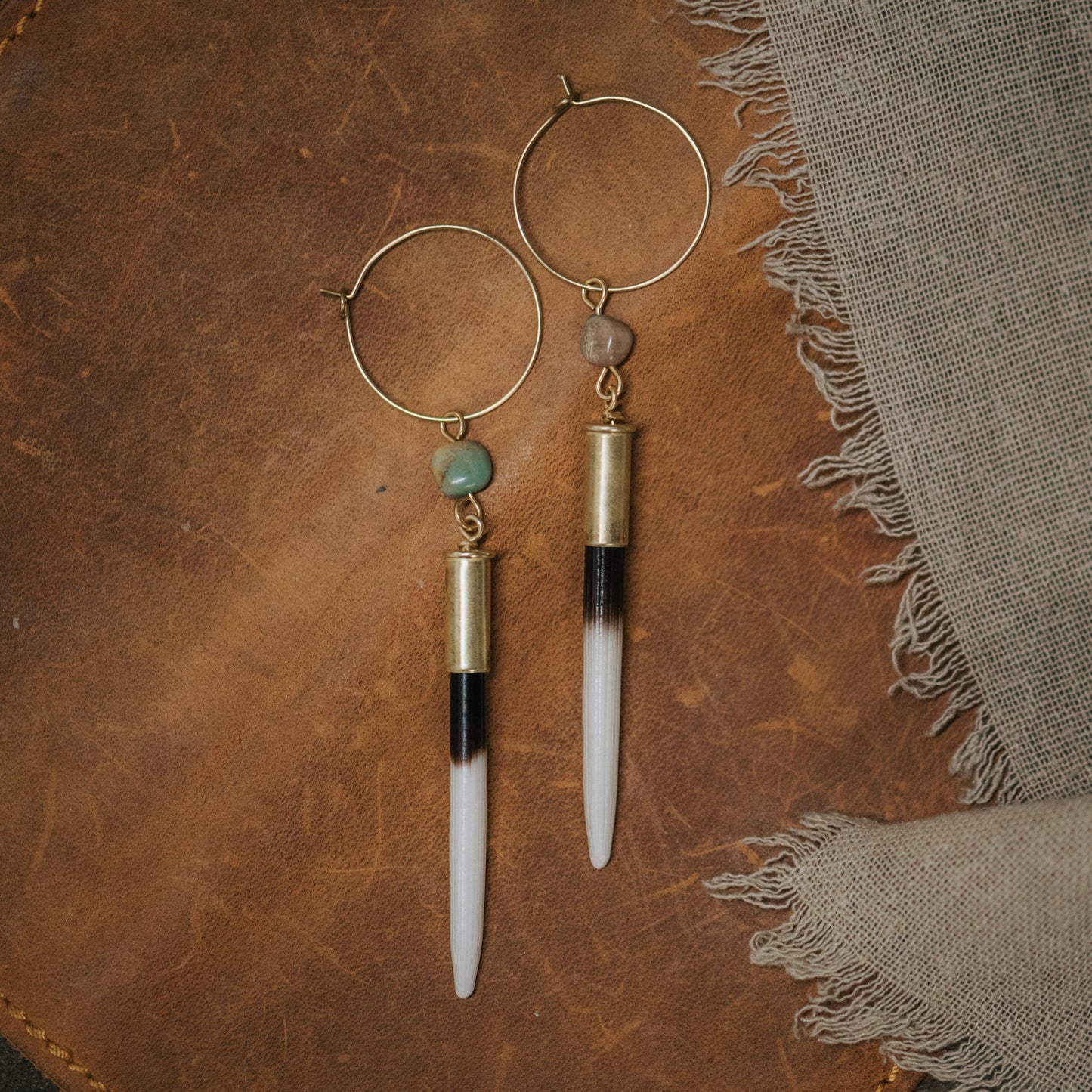 Yellowstone Beth Dutton Quill Earrings - Turquoise Hoop