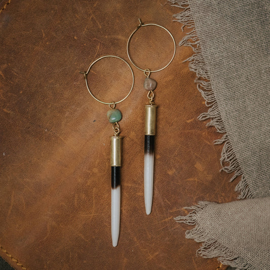Yellowstone Beth Dutton Quill Earrings - Turquoise Hoop