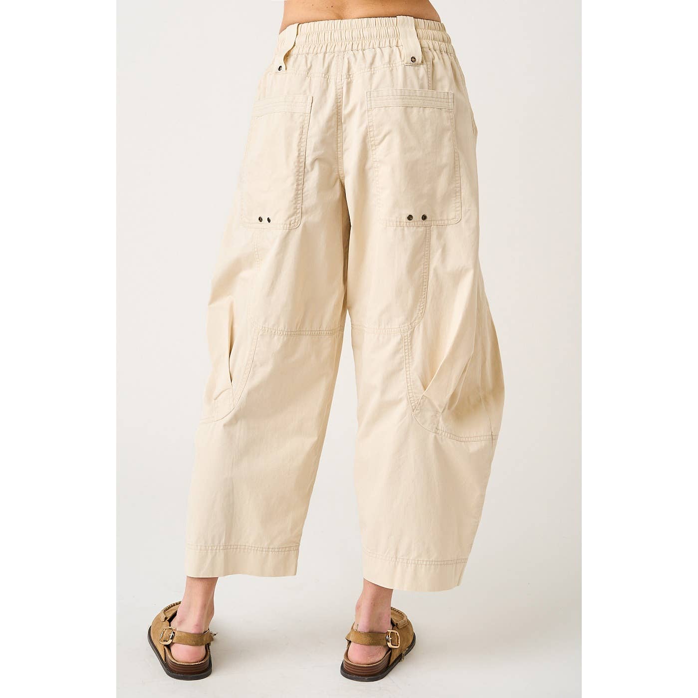 WASHED UTILITY PARACHUTE LOOSE FIT CARGO PANTS