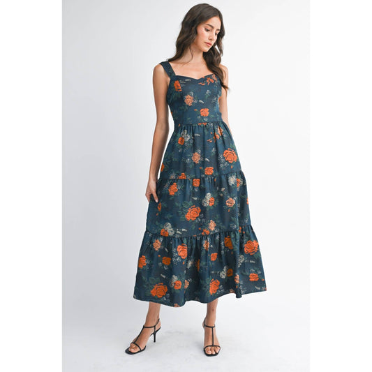 Floral Jacquard Maxi Dress