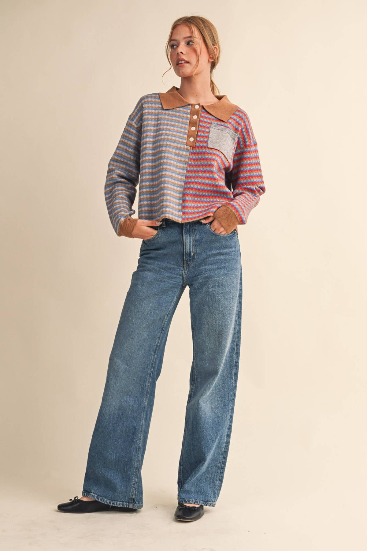 Multi-Colored Knit Sweater