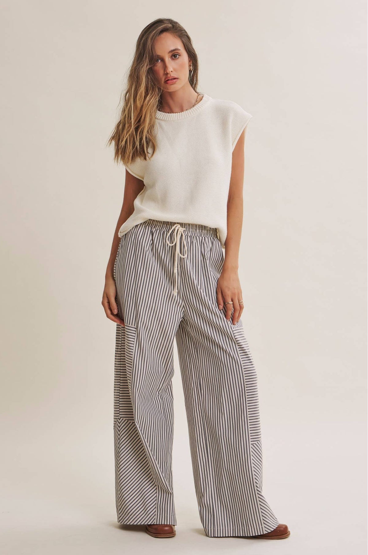 Coffee Before Noon Mixed Stripe Pants