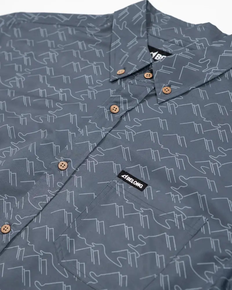 Men's Vista Stretch Button Down - Paths Blue
