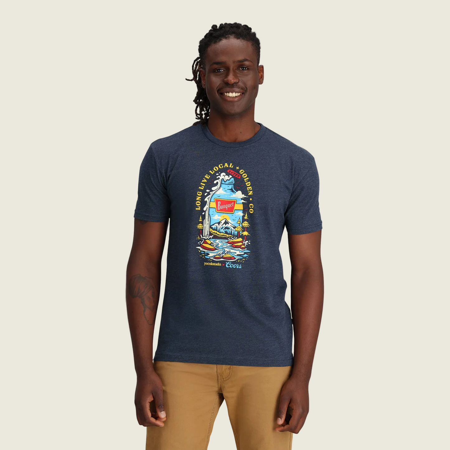 Coors Banquet x YoColorado Navy T Shirt
