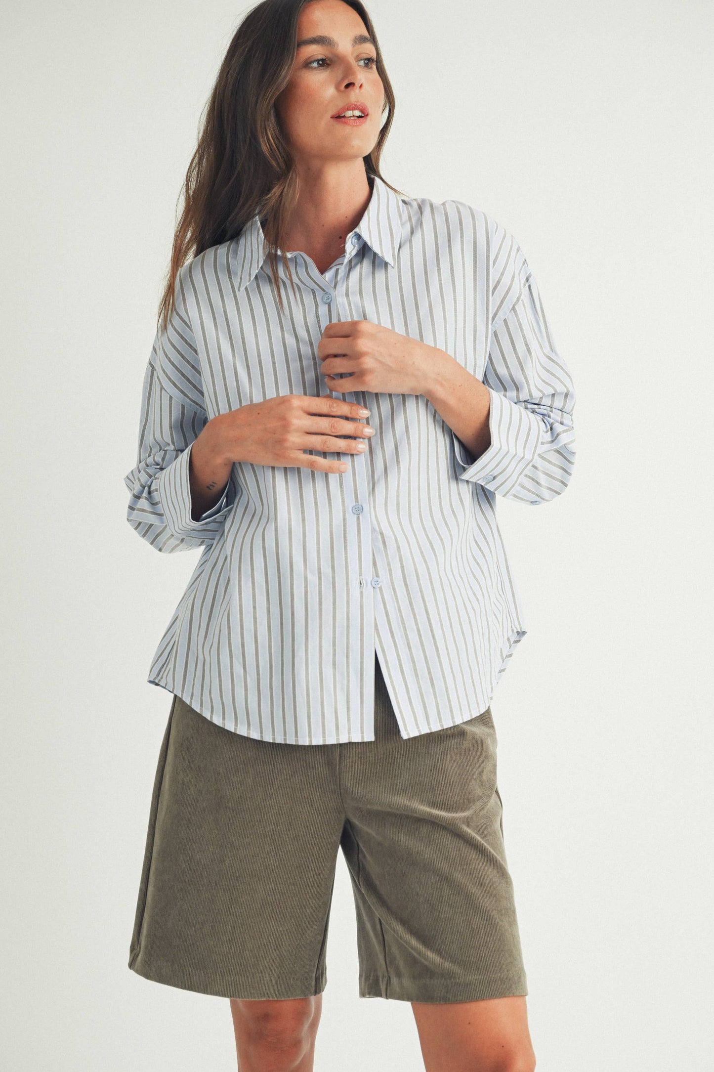 Striped Button-Up Shirt