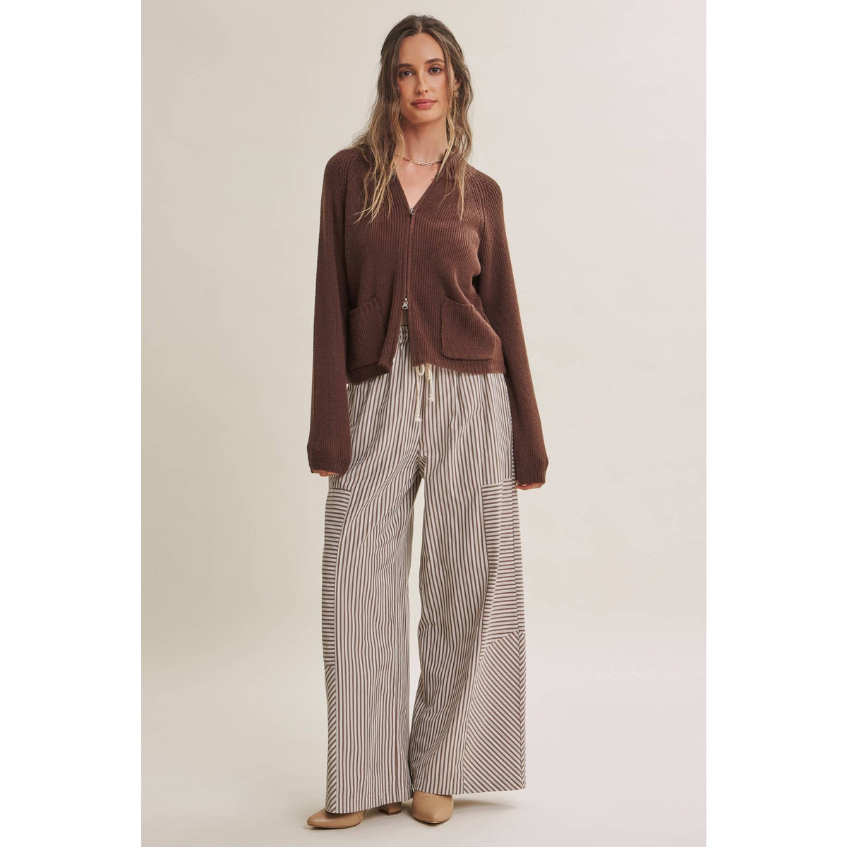 Coffee Before Noon Mixed Stripe Pants