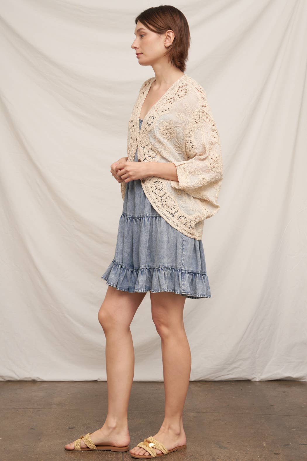 Batwing Crochet Detail Cardigan