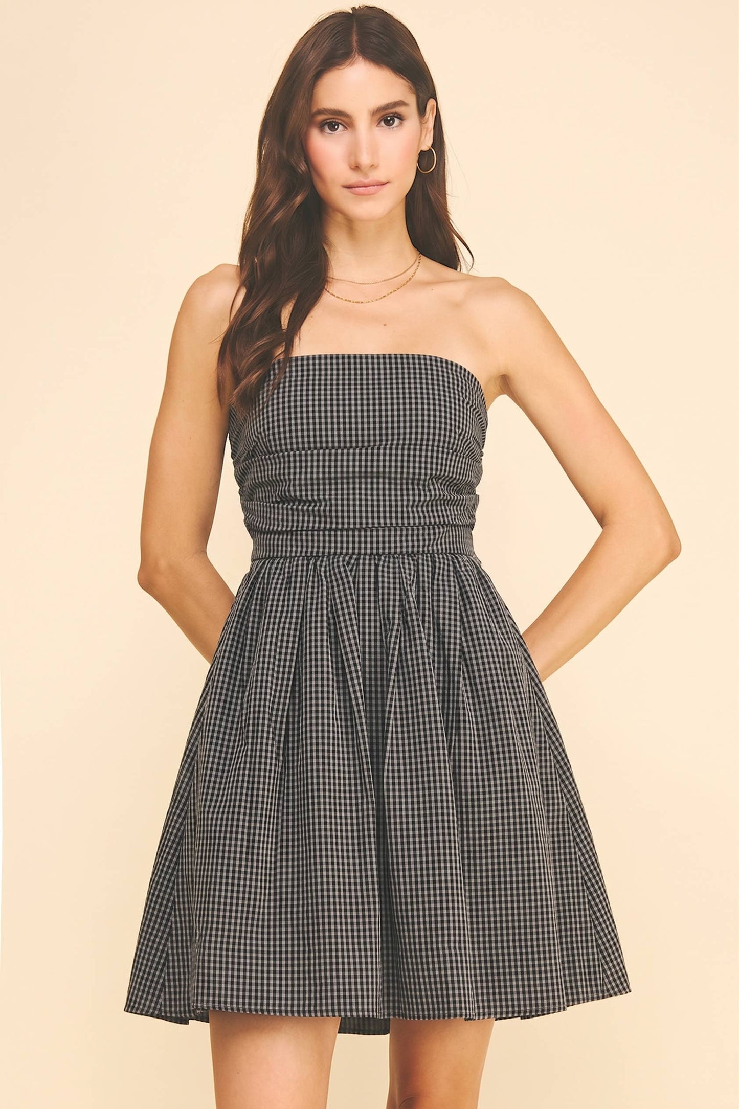 Kaitlyn Brown Strapless Mini Dress