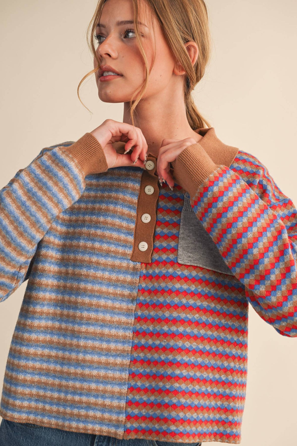 Multi-Colored Knit Sweater