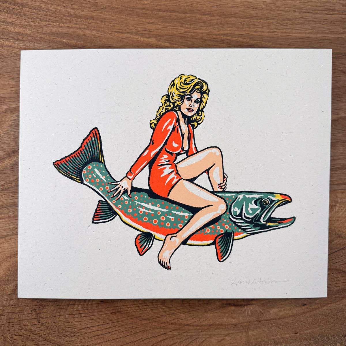 Dolly Parton on a Dolly Varden - Signed 8x10in Silkscreen Print on Recycled Paper