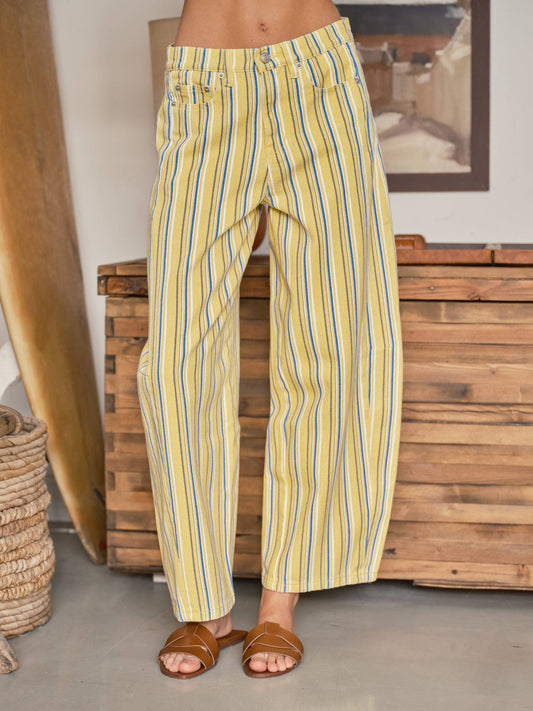 AJP5961 COLOR STRIPE BARREL PANTS