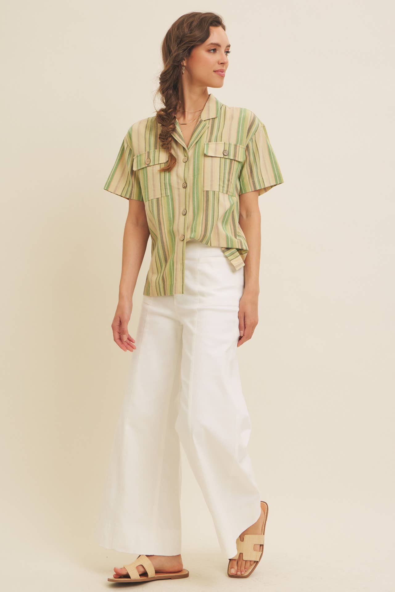 Multicolor Stripe Button Down Shirt