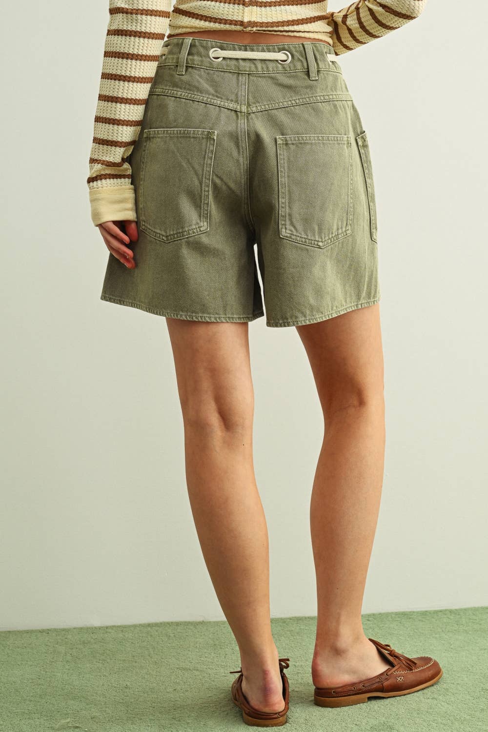 Front Pocket Belted Shorts