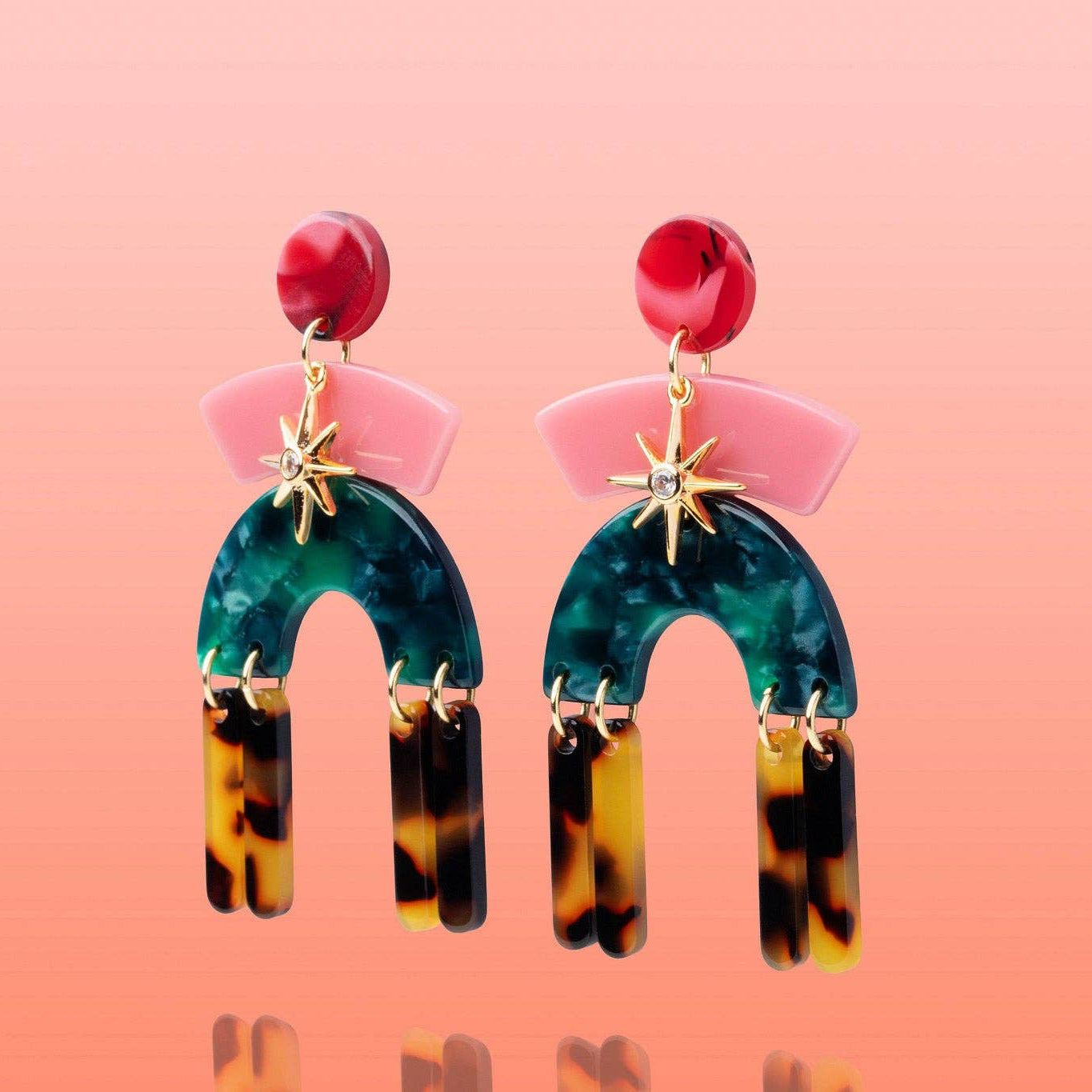 Luz Multi Color Mixed Media Fringe Earrings