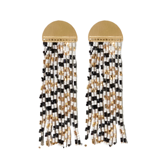 Riley Sprinkled Earrings - Black & White - Ink + Alloy