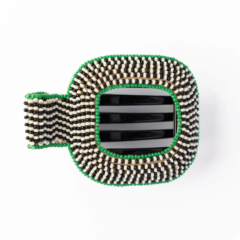 Charlotte Flat Hair Clip - Green - Ink + Alloy