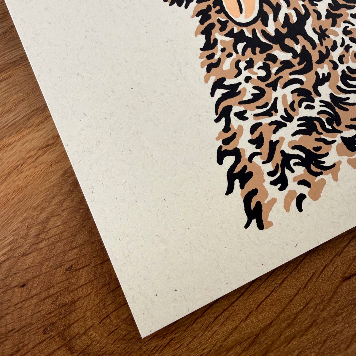 Golden Doodle Cowdog - Signed 8x10in Silkscreen Print on Recycled Paper