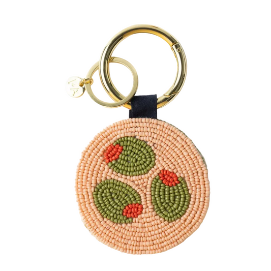 Kelsey Olives Seed Bead Bag Accessory Key Ring - Ink + Alloy
