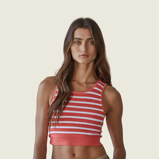 Knit Ribbed Striped Racerback Brami