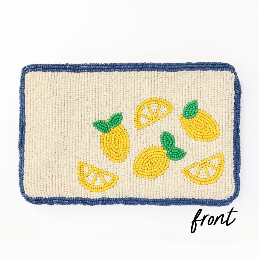 Leila Lemons Seed Bead Clutch With Strap - Ink + Alloy