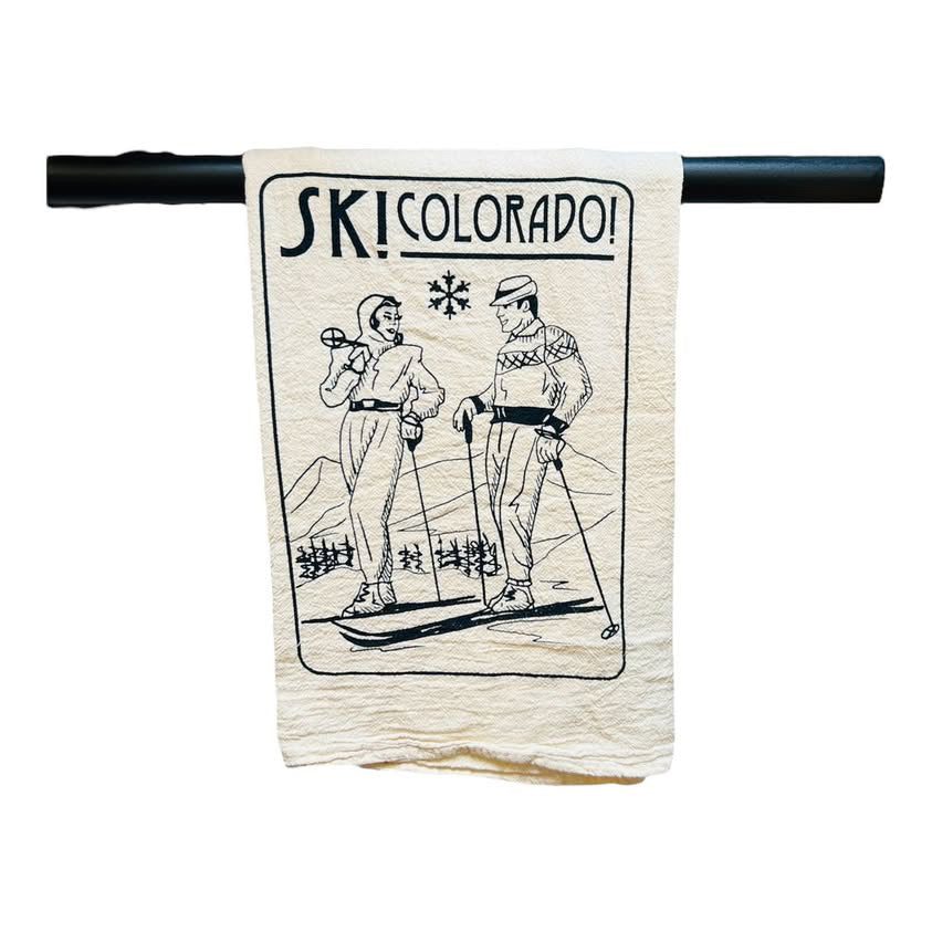 Ski Couple Tea Towel