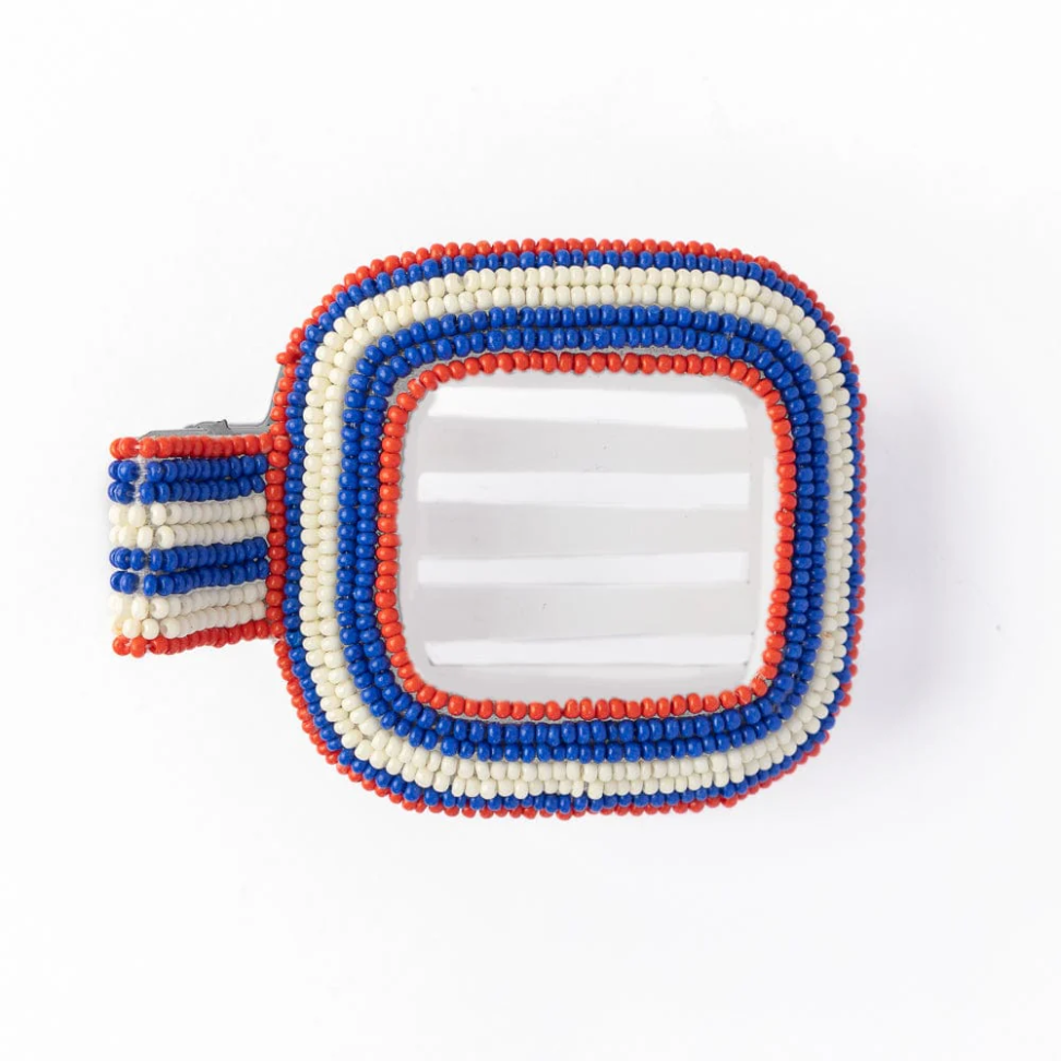 Charlotte Stripe Flat Hair Clip - Lapis - Ink + Alloy