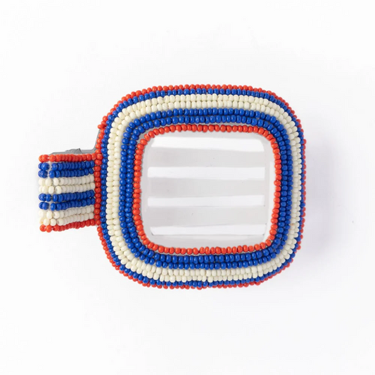 Charlotte Stripe Flat Hair Clip - Lapis - Ink + Alloy