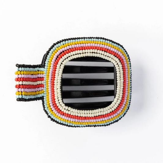 Charlotte Stripe Flat Hair Clip - Multi - Ink + Alloy