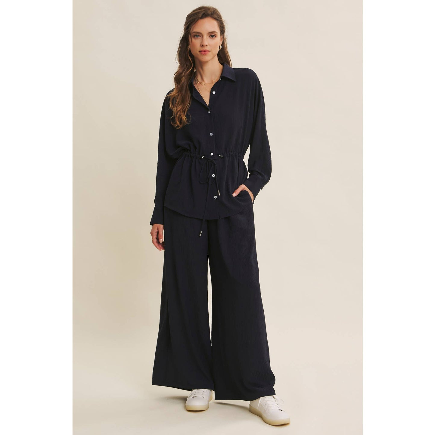 High Waist Wide Leg Mocha Pants