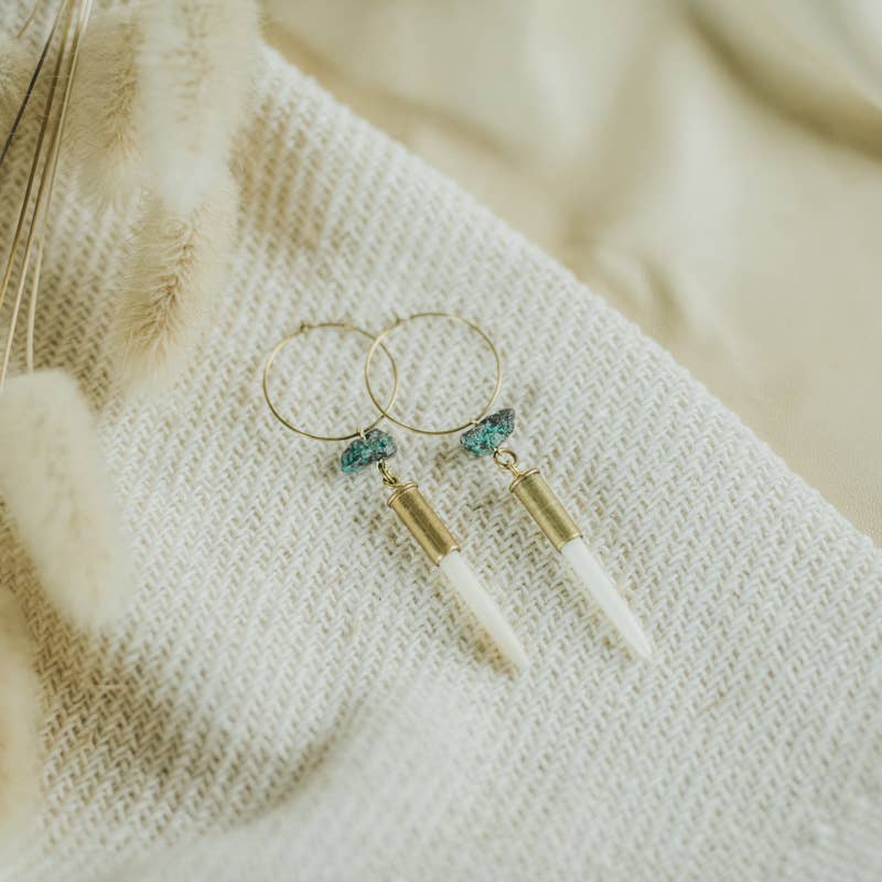 Yellowstone Beth Dutton Quill Earrings - Turquoise Hoop