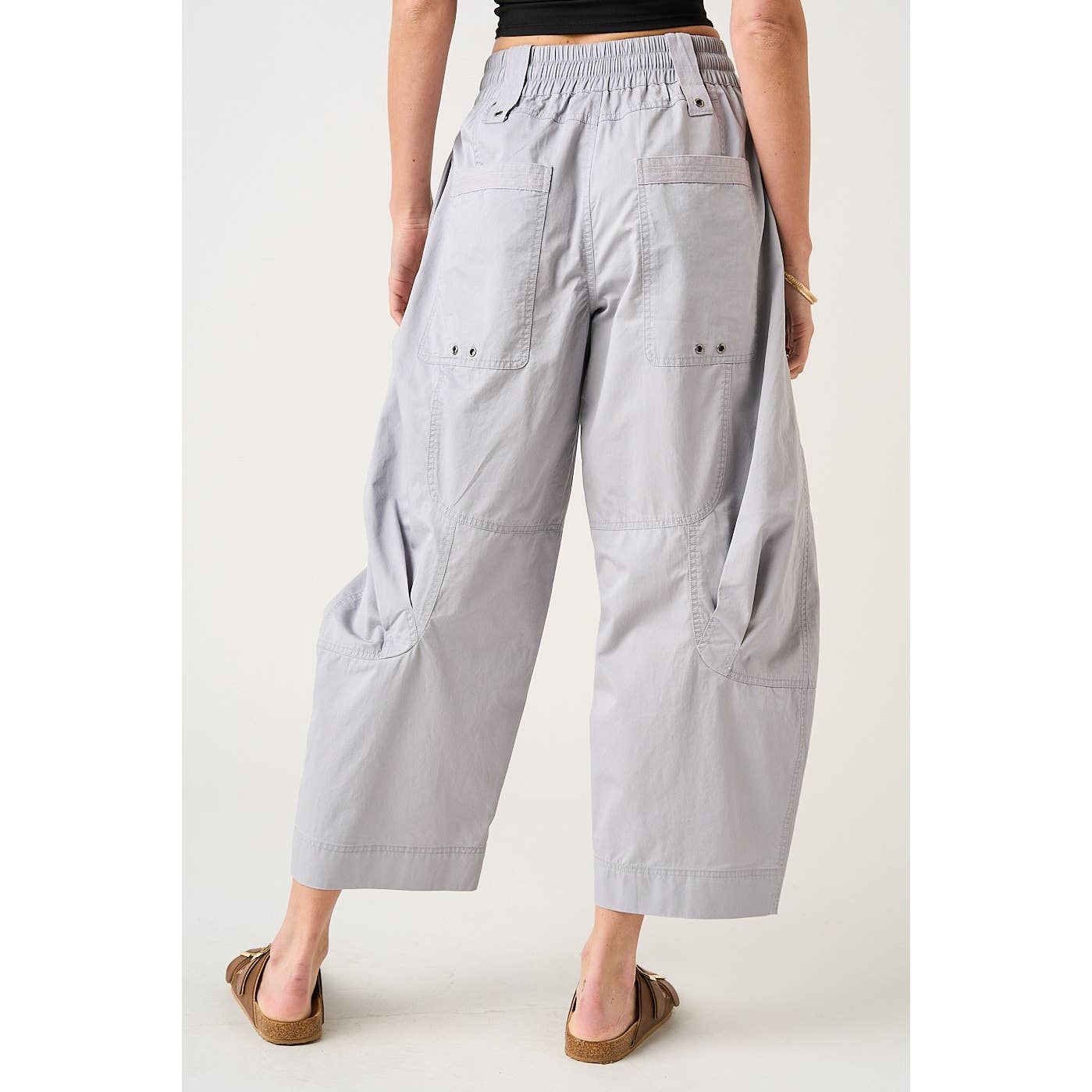 WASHED UTILITY PARACHUTE LOOSE FIT CARGO PANTS
