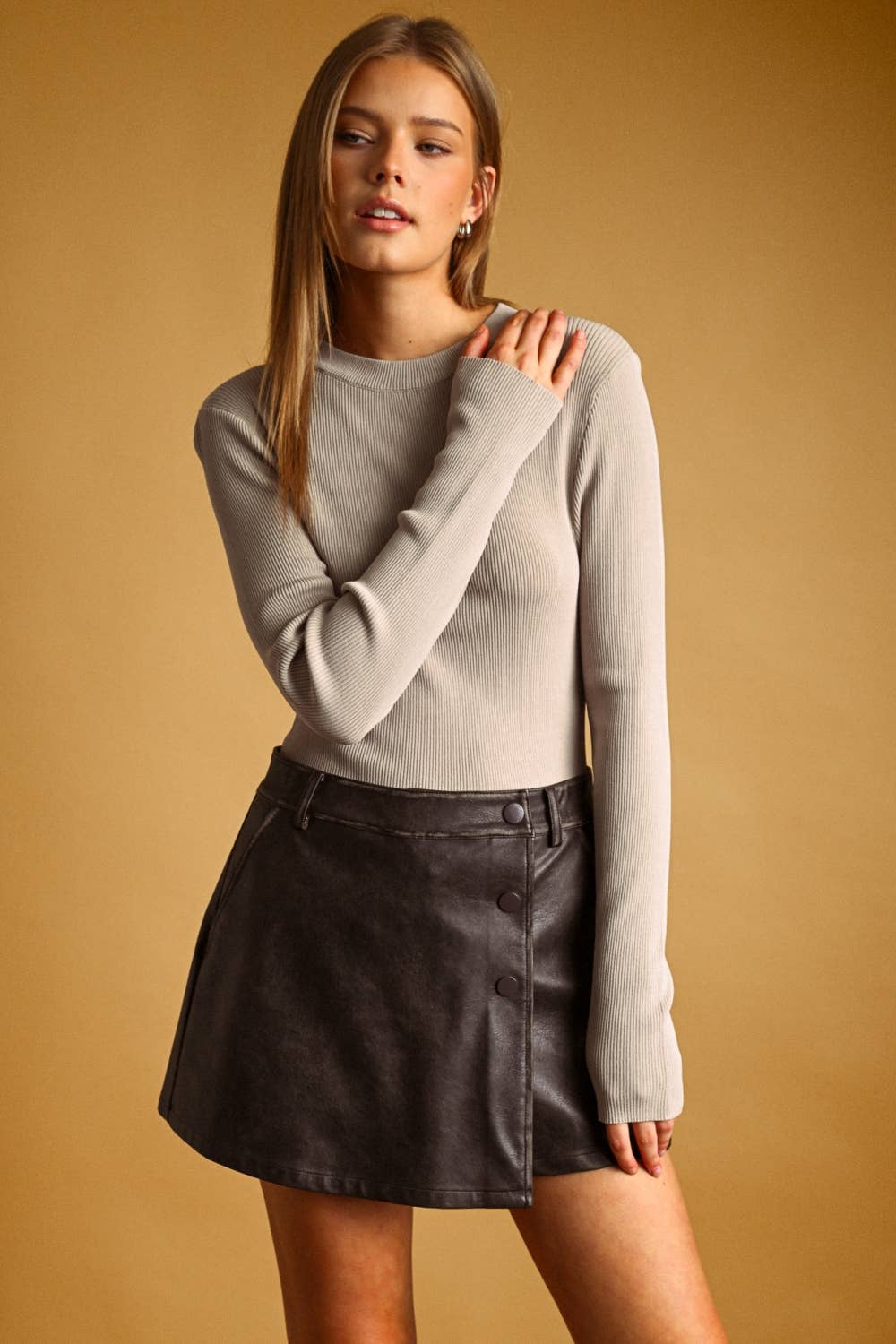 Vintage Wash Wrap Skort