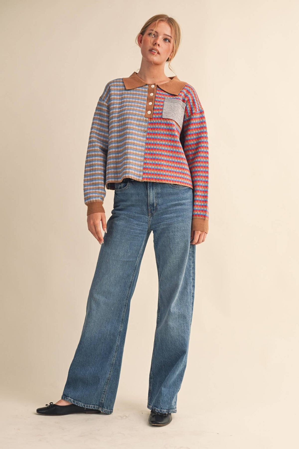 Multi-Colored Knit Sweater