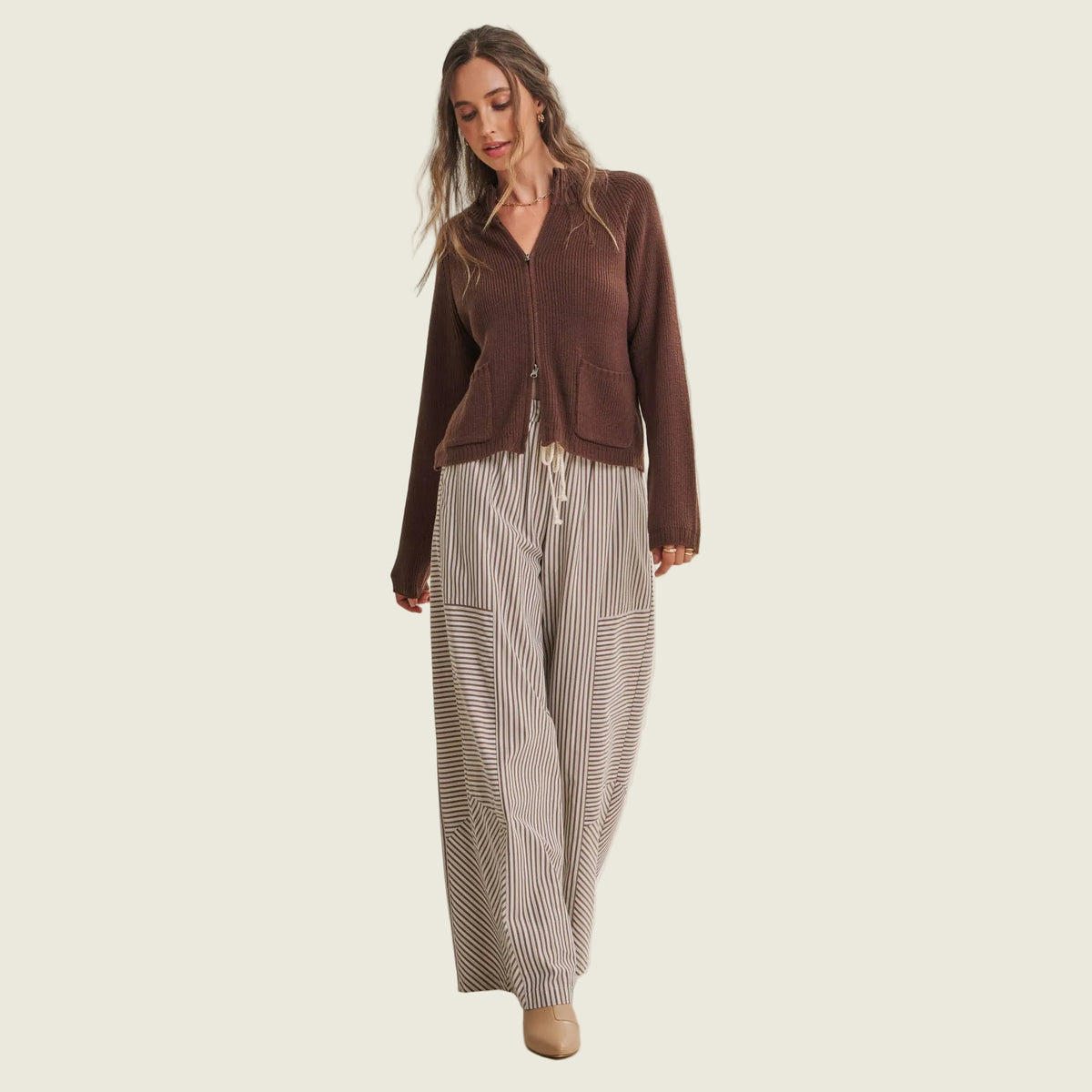 Coffee Before Noon Mixed Stripe Pants