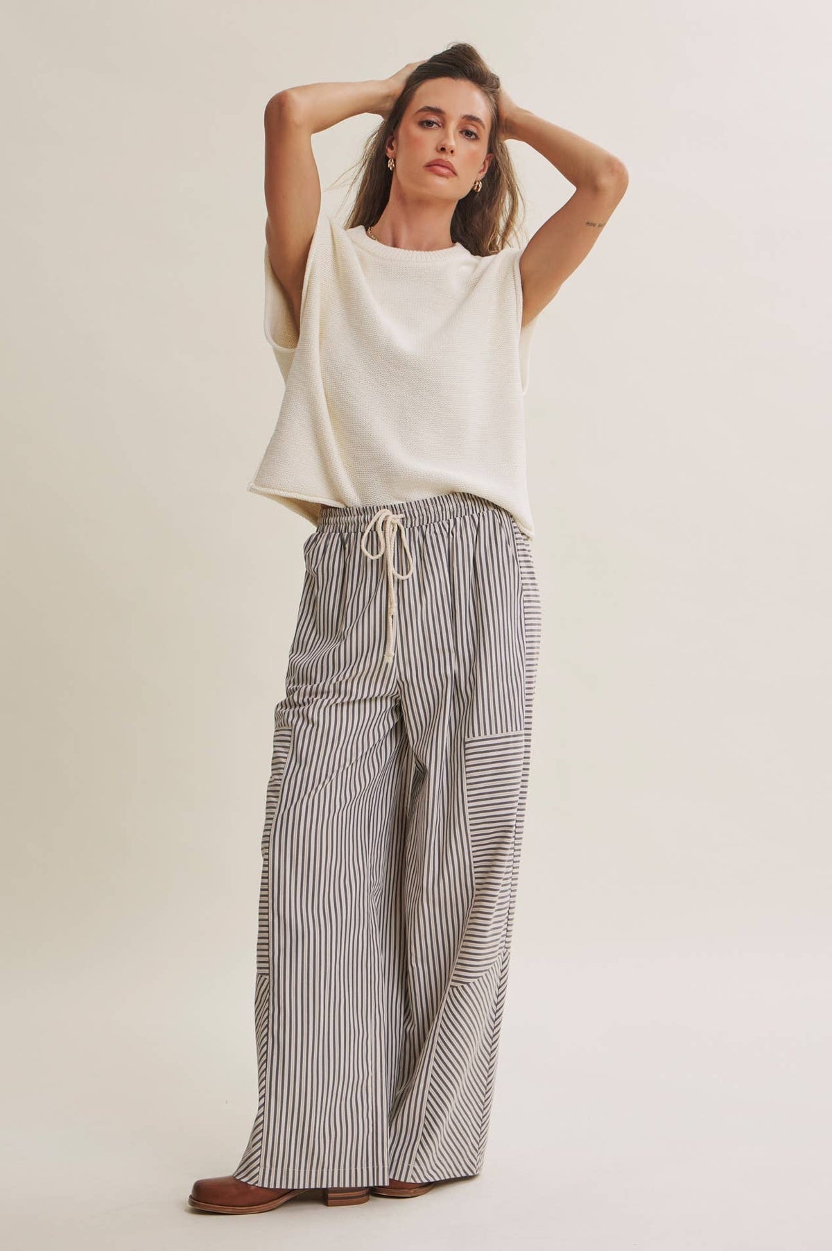 Coffee Before Noon Mixed Stripe Pants