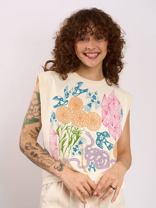 Secret Garden Maisie Heavyweight Muscle Tee