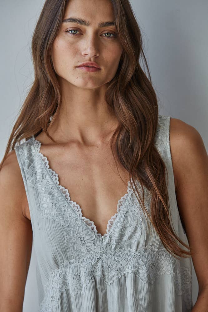 Plunged V-Neck Sleeveless Mini Dress