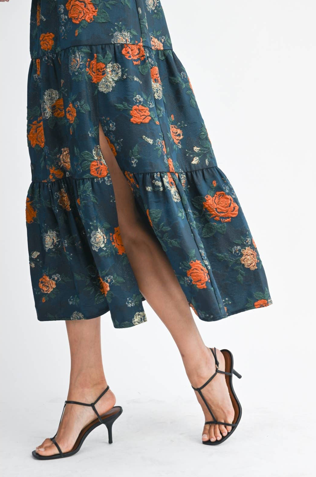 Floral Jacquard Maxi Dress
