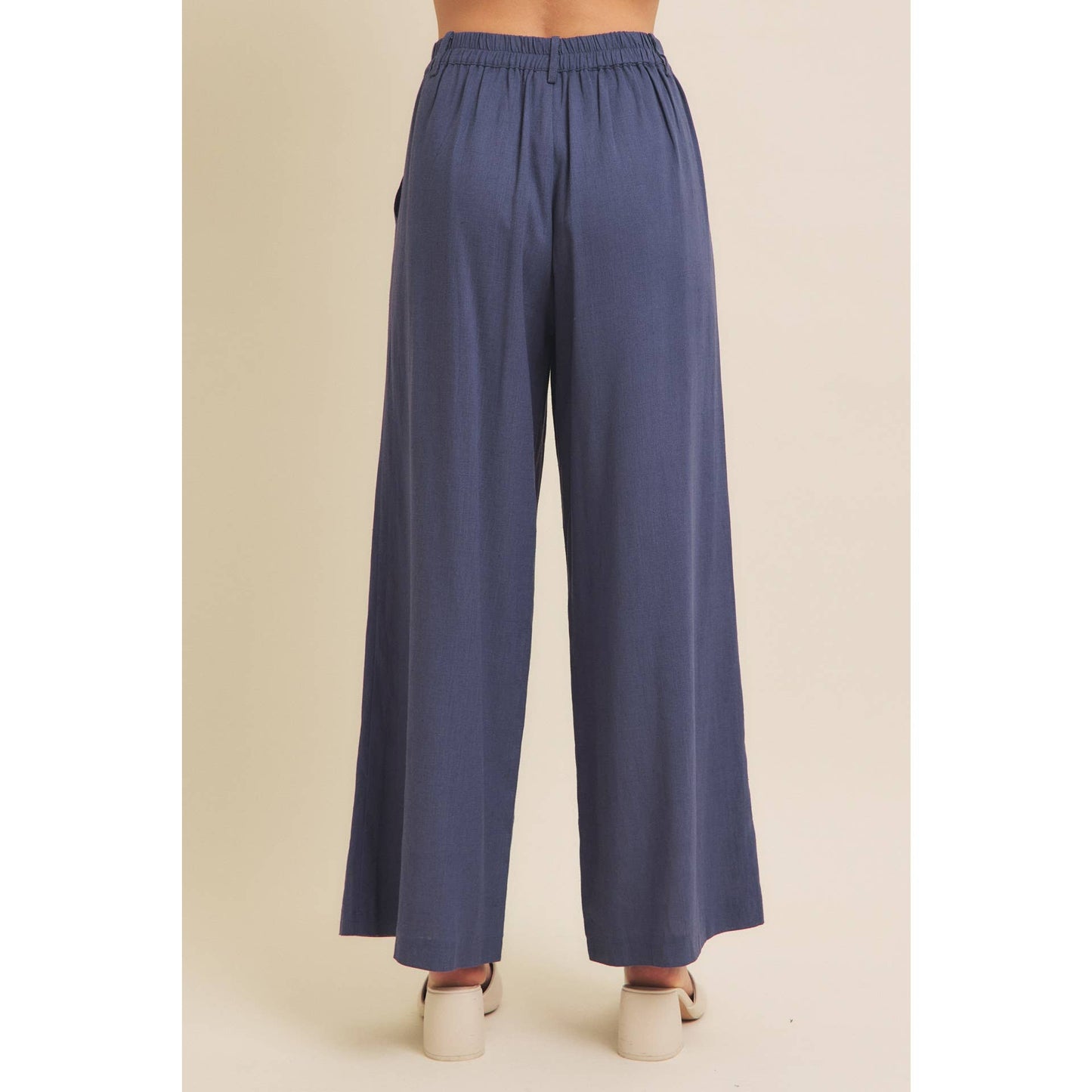 Minimalist Muse Drapey Wide Leg Linen Trousers