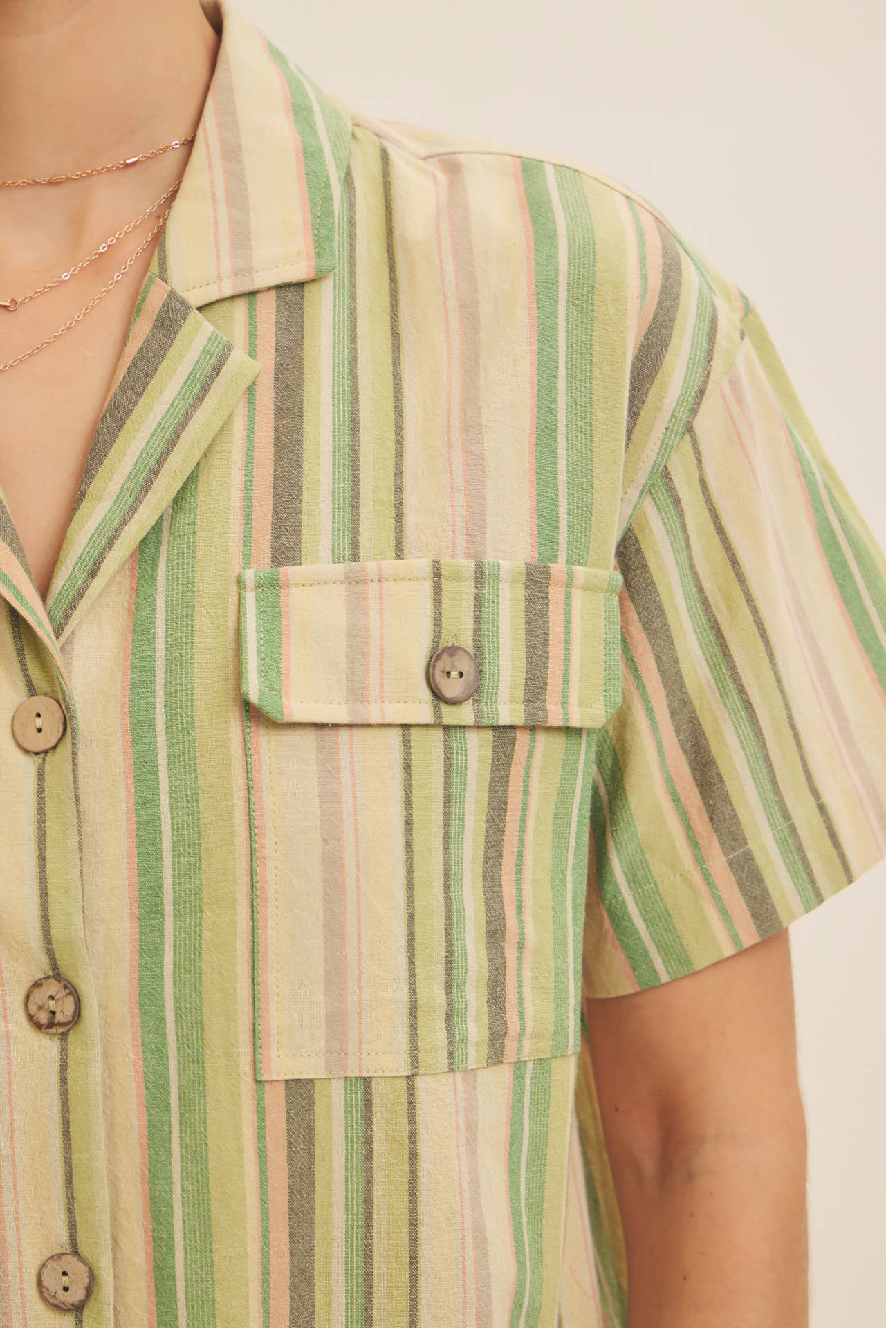 Multicolor Stripe Button Down Shirt