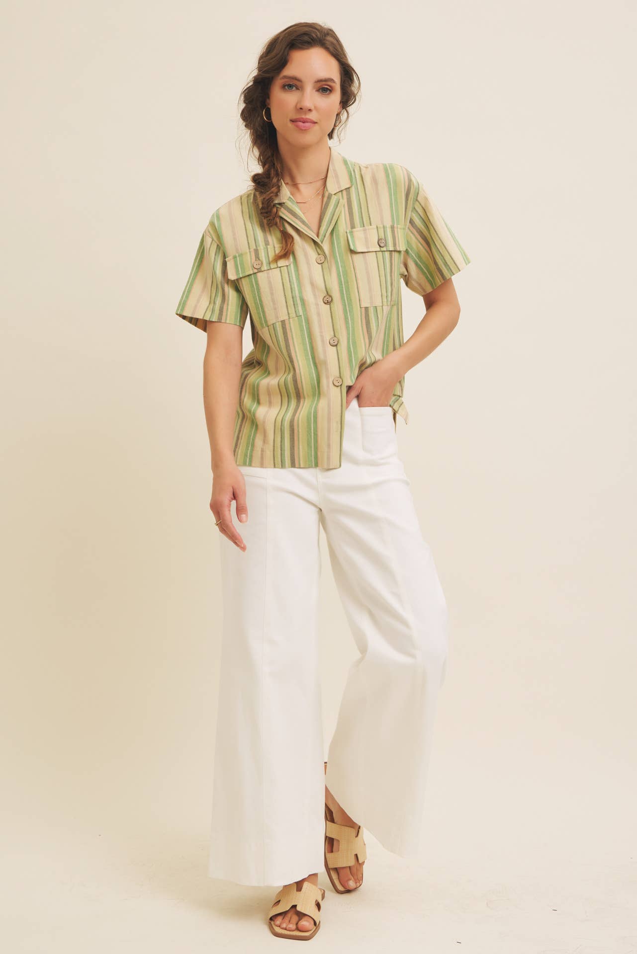 Multicolor Stripe Button Down Shirt