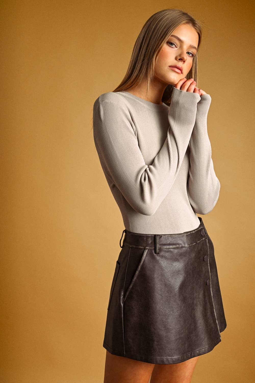Vintage Wash Wrap Skort