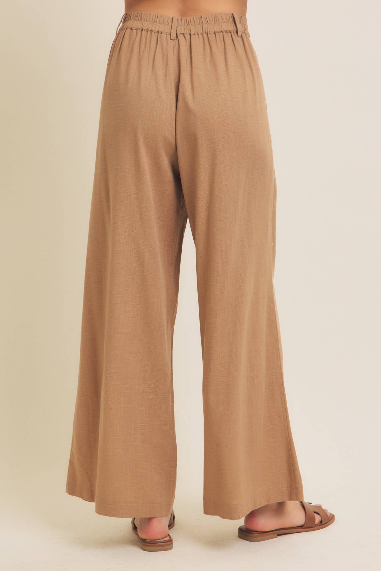 Minimalist Muse Drapey Wide Leg Linen Trousers