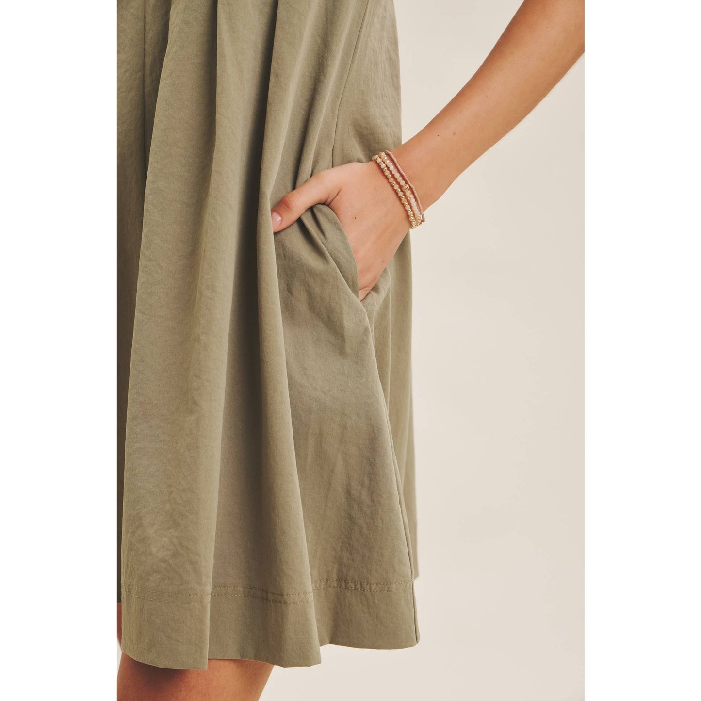 Easygoing Pleated Detail Mini Dress
