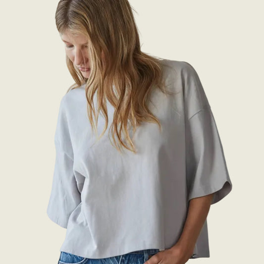 Drop Shoulder Short Sleeve Top
